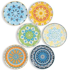 AHX Plate Set 8 Inch - Salad Plates | Dessert Appetizer Plates Colorful -
