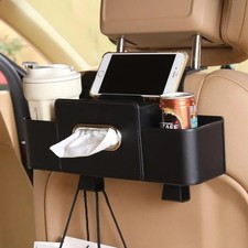 Car Seat Back Organizer Storage Box Tissue Holder Cup Holder Bag Hooks