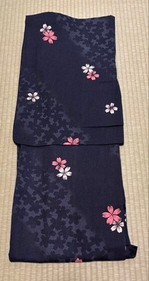 JUNKO KOSHINO Adult Yukata Black Cherry Blossom Floral Pattern