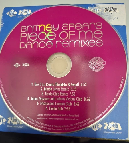 BRITNEY SPEARS  Piece Of Me DANCE REMIXES  PROMO CD SINGLE   ISRAELI STICKER