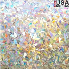 Static Cling Window Film Privacy Protection 3D Laser Design UV Block Decor New