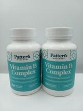 2-Pack  VITAMIN B COMPLEX Supplement Cell Support 60ct PATTERN WELLNESS Exp 7/27