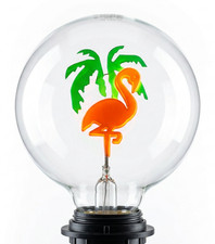 Neon Glimmlampe Vintage Edison E27 FLAMINGO PALME dekor Glühbirne Aerolux Style