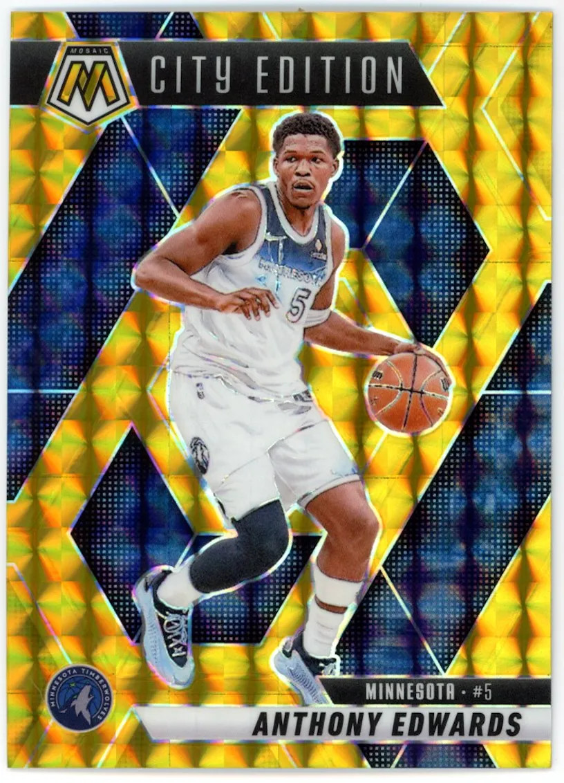 ANTHONY EDWARDS 2024-25 Panini Mosaic City Edition Gold Prizm /10 #279