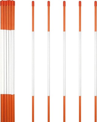 Anley 20 Pack 48'' Reflective Driveway Markers, Snow Stakes Safety Markers Orange
