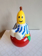 Bananas In Pajamas B2 Plastic Baby Toddler Wobble Jingle Toy Apple Vintage 90s 