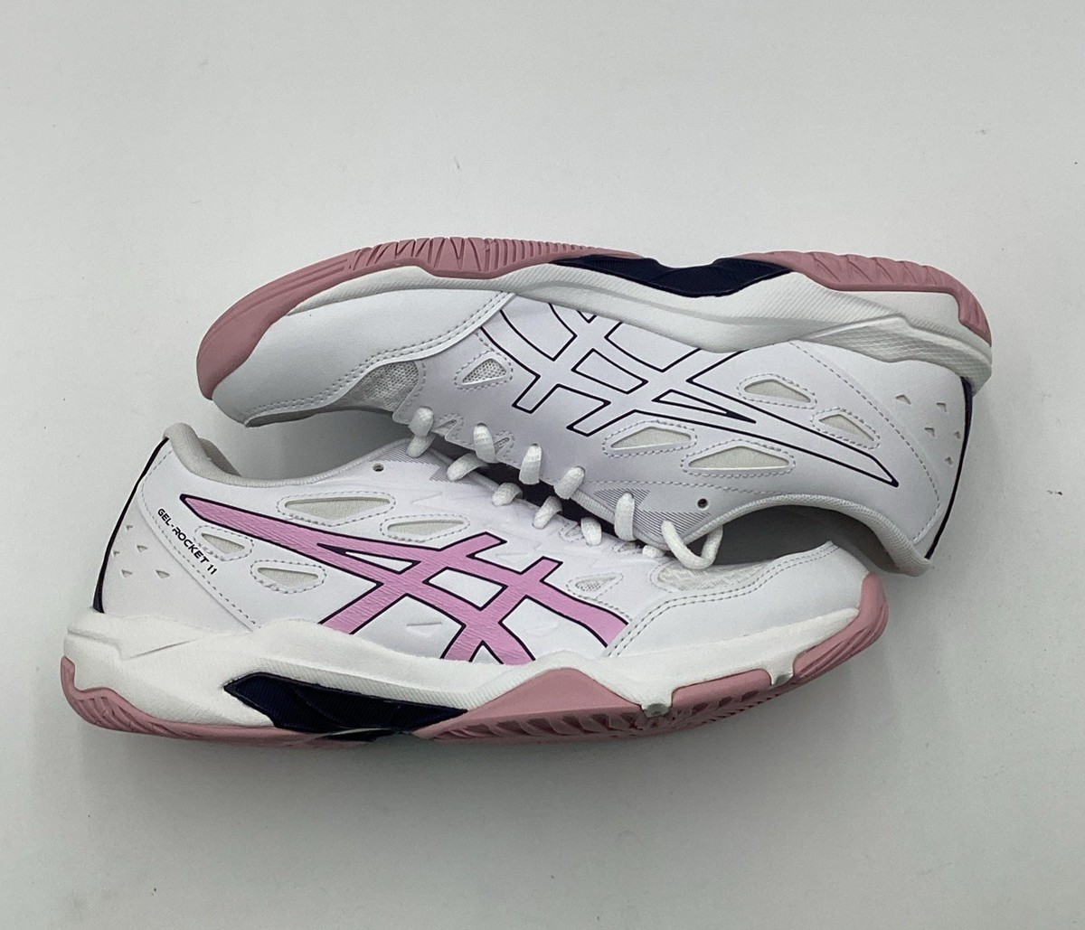 Asics Women's Gel-Rocket 11 Cushioned Volleyball Shoes White Pink