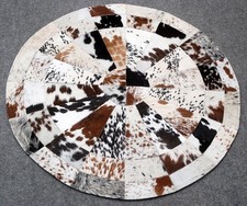 Cowhide Round Patchwork Carpet Handmade Cowhide Carpet  (36"x36")Home Décor 227
