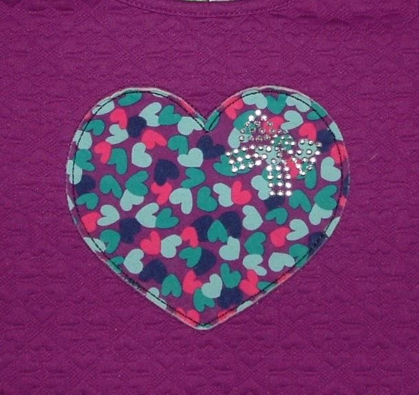 Девочек Sz 8 длинным рукавом текстурированный сердце печать яркий фиолетовый платье куклы и меня - Изображение 2 из 4