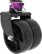 6 Black Trailer Jack Swivel Caster Dual Wheel Replacement2000lbs Capacity Wi...