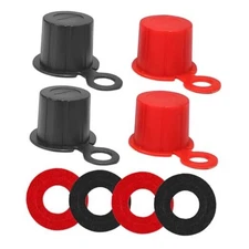 Mandark Car Battery Terminal Cover, 4PCS Vehicle Battery Top Post Cap Black/Red