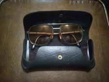 Vintage Baron Flex Nordic Glasses With Old Unique Leather Case Japan Decent Rare