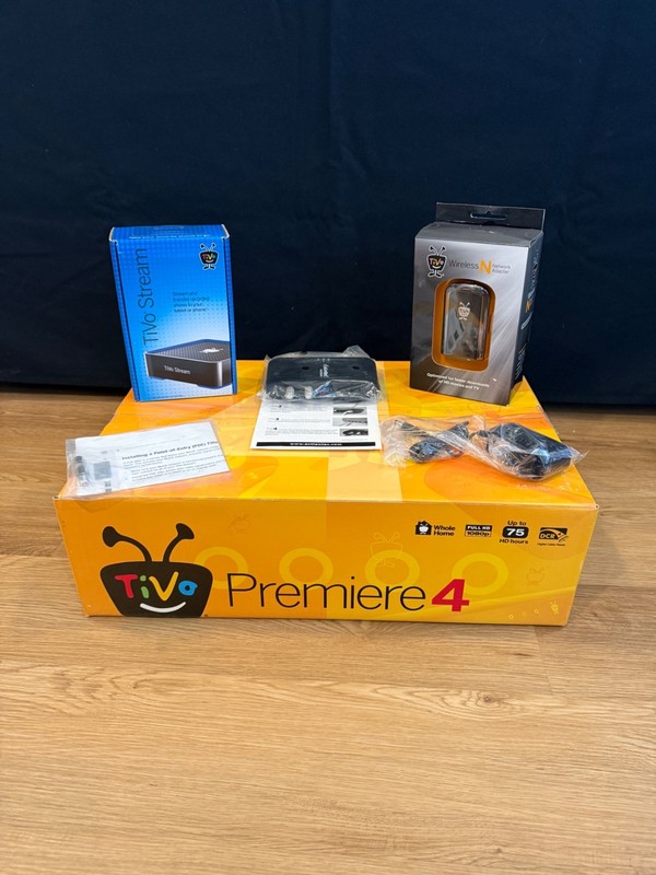 TiVo Premiere 4 Bundle w/Lifetime, Stream, Network Adptr, MoCA adptr, POE Filter
