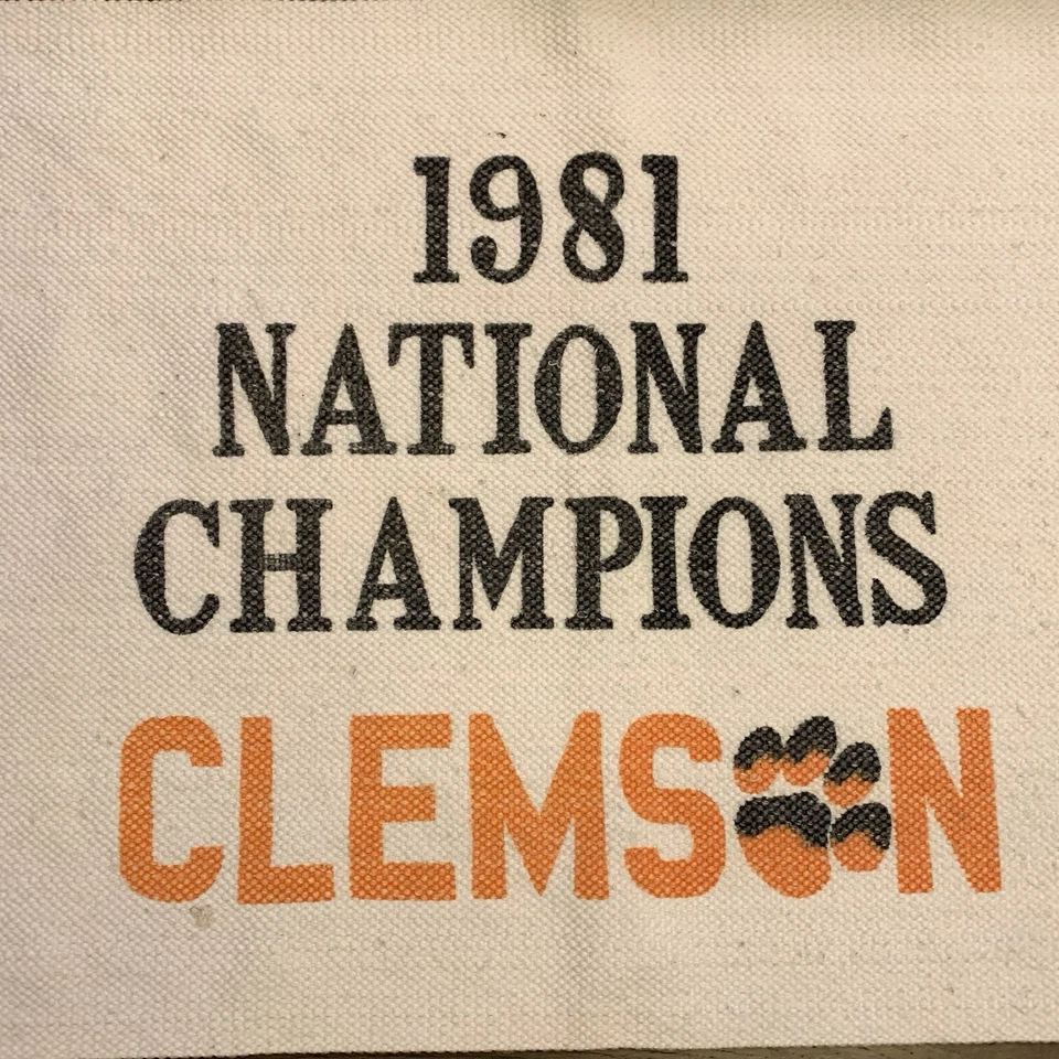 Vintage CLEMSON Tigers 1981 National Champions Throw Rug Mat Wall Decor RARE USA - Image 2 of 4