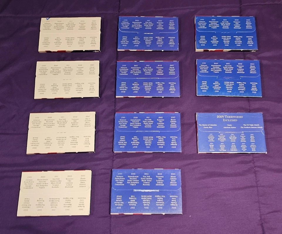 U.S. Mint 1999-2009 Proof Quarter 11 Sets State Quarters with Box COA - Image 2 of 3