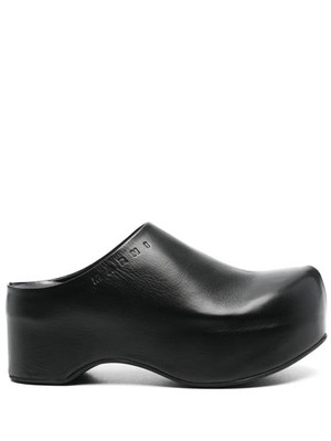 NEW Marni Isa Platform Wedge Chunky Clogs Mules Black Leather 39