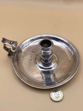 RARE BOWLES NASH 1721 GEORGE I SOLID SILVER CHAMBERSTICK, LONDON 223.8g