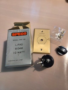 Speco L-Pad 10W Stereo 8 Ohm - With Wall Plate and Knob