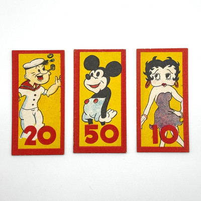 Vintage Disney Mickey Mouse Betty Boop Popeye Character Card Set Japan Rare
