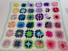 New Soft Baby Receiving Cradle Blanket Handmade Crocheted Granny squares