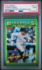 2024 Topps Finest AARON JUDGE #93-10 What If Green Refractor #/75 - PSA 9 MINT