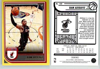 Bam Adebayo 2022-23 NBA Hoops Yellow #100 Heat