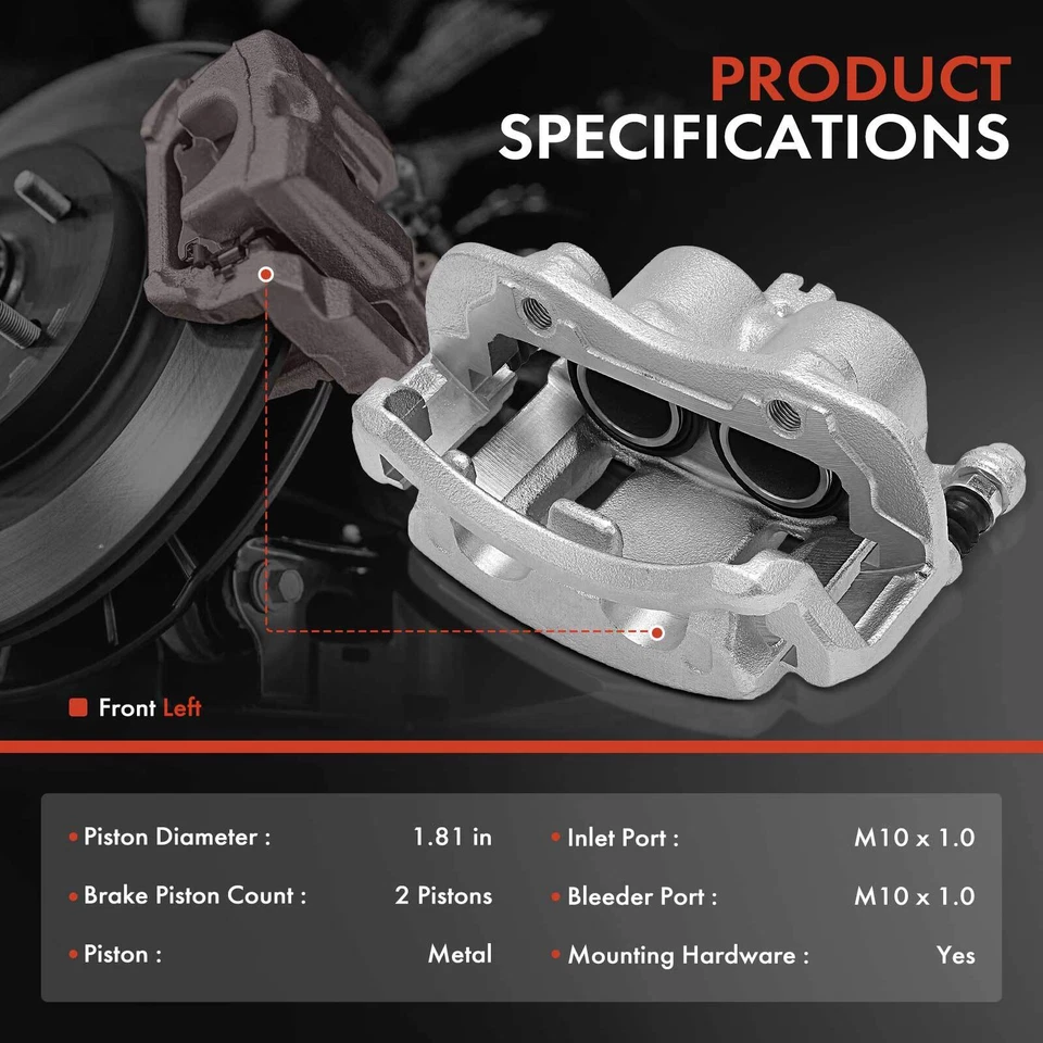 Pinza de freno delantera izquierda con soporte para Nissan Xterra 2000-2004 Frontier Foto 2 de 4