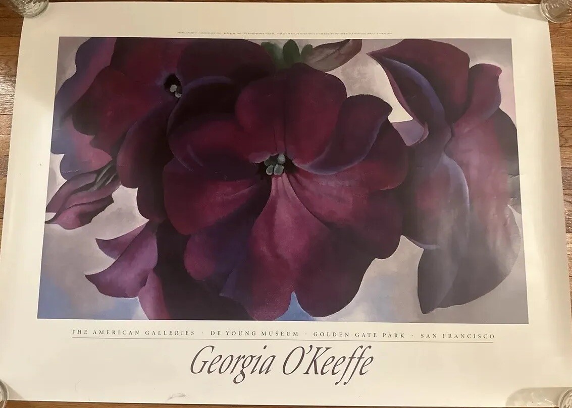 Georgia O'Keefe Exhibition Poster Petunias Art Print San