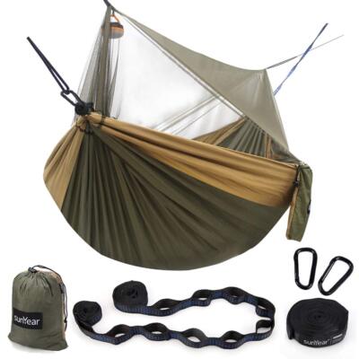 Hammock Camping With Rain Fly Tarp And Net Portable Camping Hammock Double Tree 