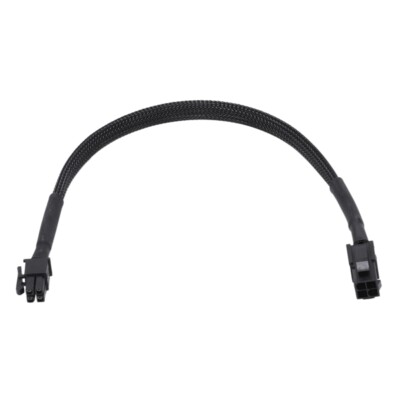 Sleeved ATX 4 Pin P4 Male to ATX P4 Female CPU Power Extension Cable Black C2B2
