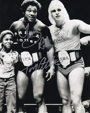 Wildfire Tommy Rich Tony Atlas Signed 8x10 Pro Wrestling Promo Photo NWA WWE 1