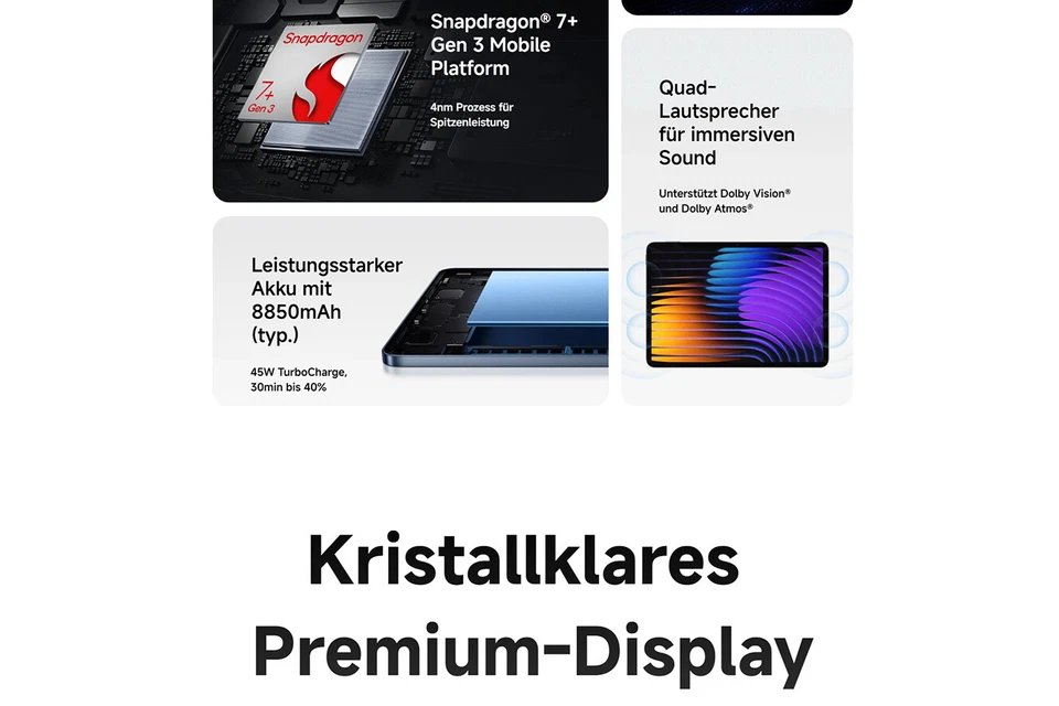 Xiaomi Pad 7 Tablet 8+128GB 8+256GB 12+256GB 11,2 Zoll 8850mAh Wifi HyperOS - Bild 3 von 4