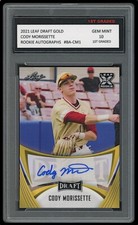 CODY MORISSETTE '21 LEAF DRAFT GOLD AUTOGRAPH BASEBALL 1ST GRADED 10 ROOKIE CARD