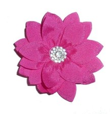 Puppy Bows Dog collar slide bow large dog hair bows 4" pink daisy flower