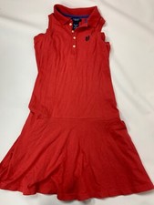 Chaps by Ralph Lauren Red Orange Tank Henley Dress Medium 8 10 Girls