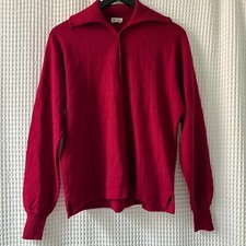 Vtg soft Italian wool collared beet-colored sweater men's large-ish