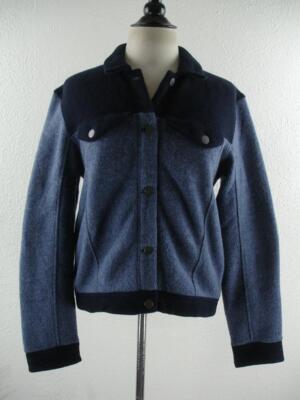 Patagonia Women's M Woolie Trucker Jacket 26660 Blue Wool Blend Button-Up  Winter