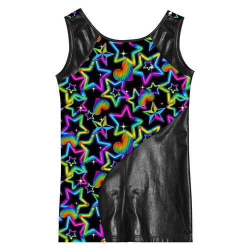 Girls Jumpsuit Boy-cut Unitard Kids Bodysuit Sleeveless Leotard Sport Romper - Picture 16 of 45
