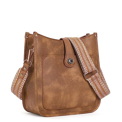Crossbody Bags For Women Trendy Fashion Shoulder Bag Vegan A8-two-tone Brown-image