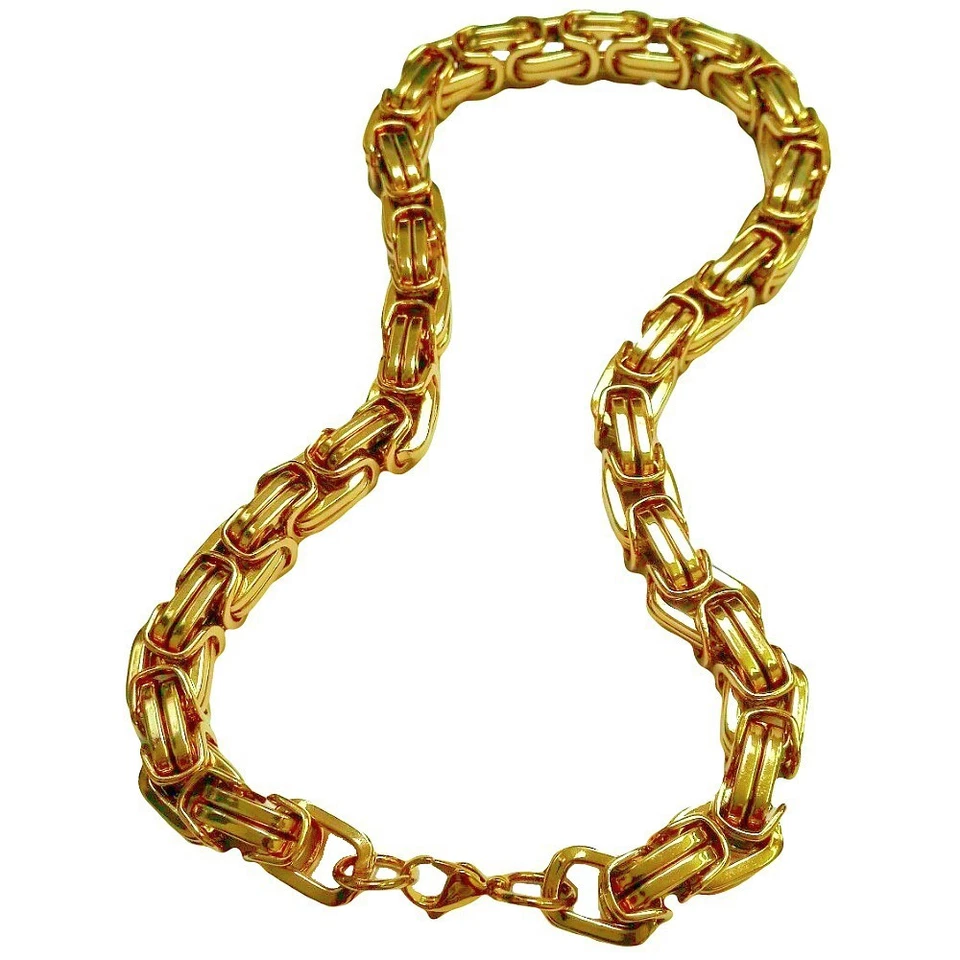 40CM - 90CM KÖNIGSKETTE BYZANTINER GOLD EDELSTAHL KETTE PANZERKETTE SET ARMBAND - Bild 2 von 3