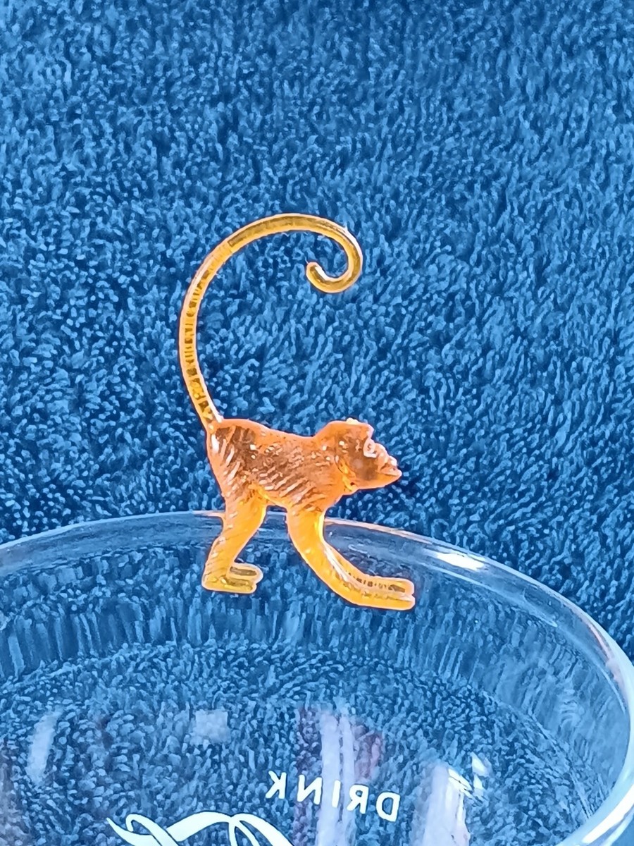 Vtg Restaurant Critter On Your Drink Cup Ice Cream Cocktail Monkey
