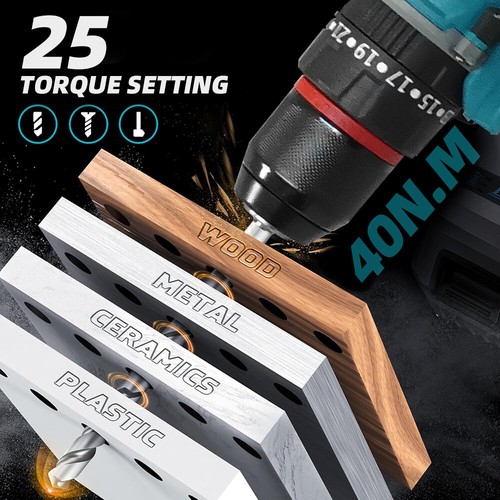 3in1 Brushless Cordless Drill Electric Combi Drill Driver Hammer For Makita 18V - Picture 14 of 16