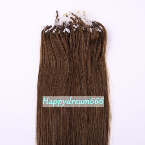 Micro Ring Loop Tip Remy Human Hair Extensions Silky Straight Micro Bead Link US - Picture 10 of 84
