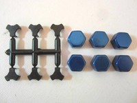 Spectre Blue Hexagon Bolt Caps With Retainers Fits 7/16 Inch 10mm Bolt Heads Spectre Blue Hexagon Bolt Caps With Retainers Fits 7/16 Inch 10mm Bolt Heads
