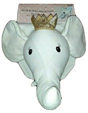 Baby White Elephant Mat Blanket 35" x 25" Juvie Jungle Collection New