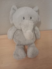 Vintage Gray Elephant Plush Lovey Rattle Stuffed Soft Toy 12" B51