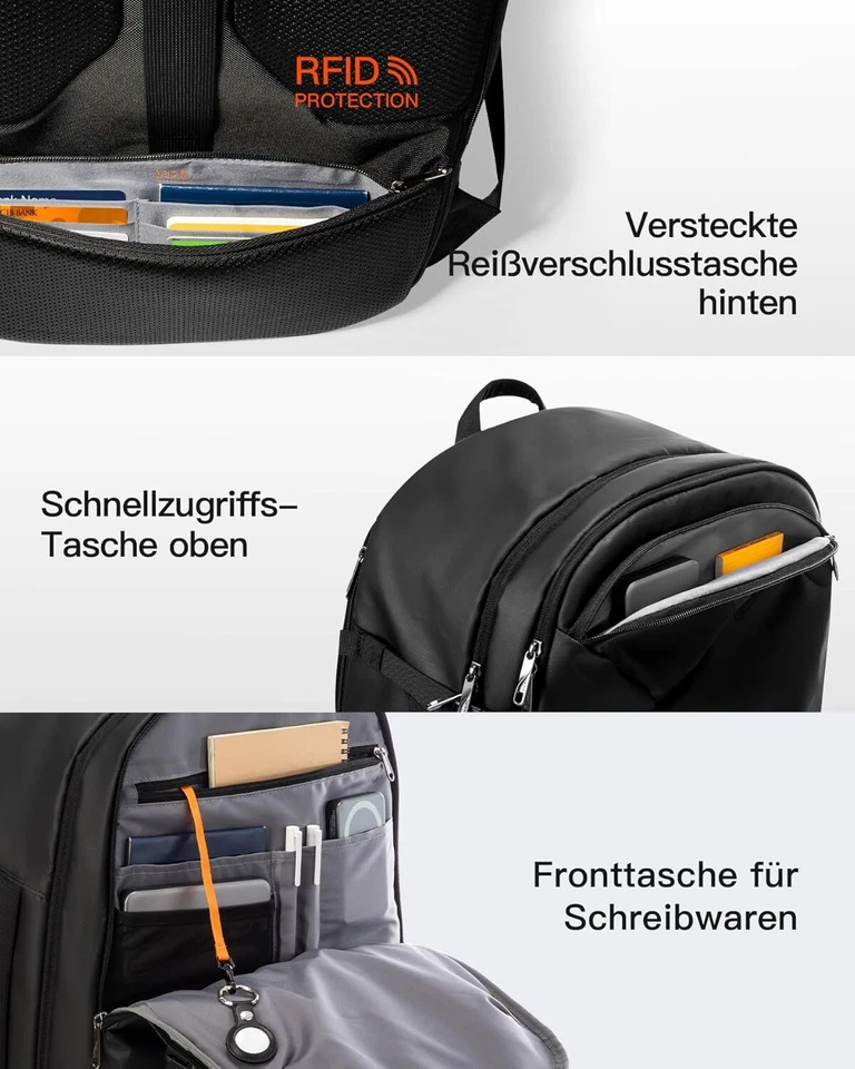 Inateck 40L Reiserucksack 26 Taschen TSA Freundlich Handgepäck Rucksack Herren - Bild 3 von 4