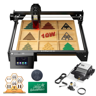 Longer  10W Laser Engraving and Cutting Machine, With Air Assist Kit