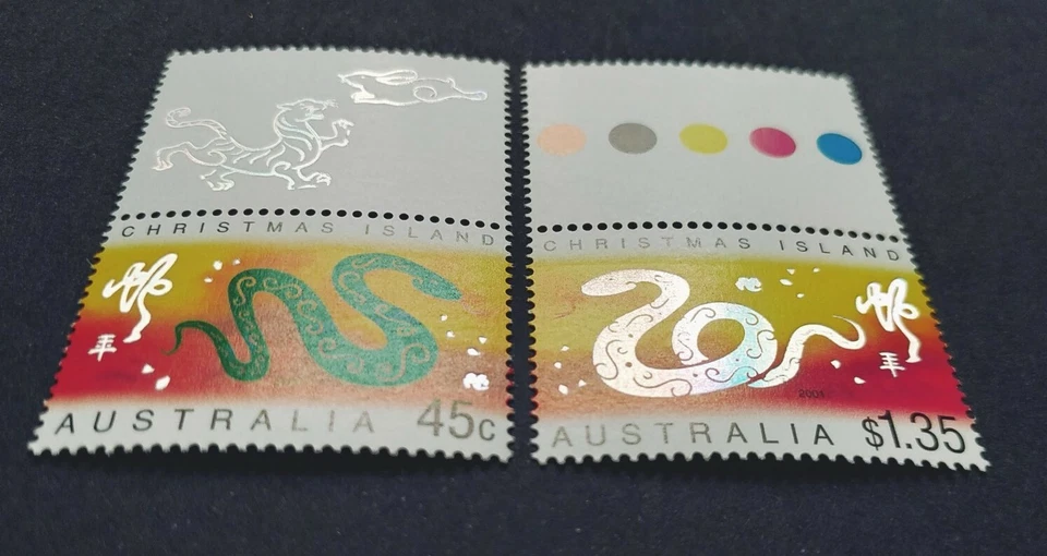 2001 Christmas Island Zodiac Animal Lunar Year Snake 2v Stamps 圣诞岛生肖蛇年邮票 (Lot B) - Image 2 of 3