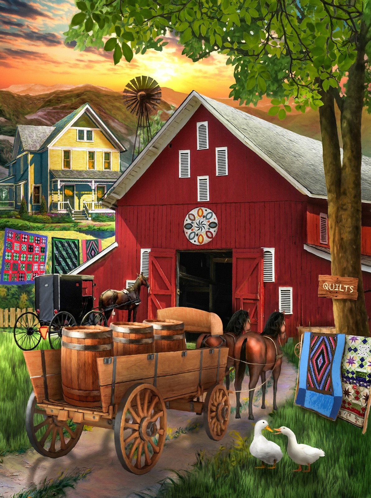 Sunsout Jigsaw Puzzle Amish Paradise 300 Piece Made in USA 18 x 24 | eBay